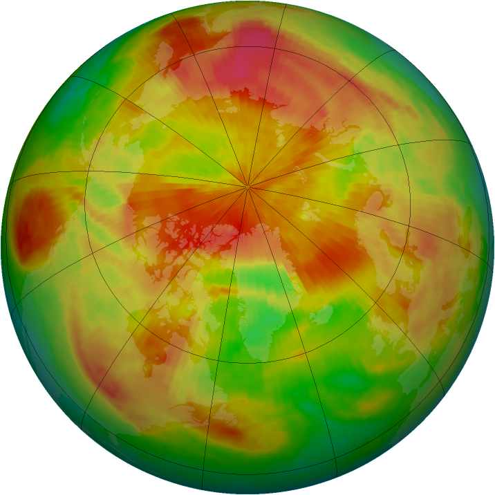 Arctic ozone map for 16 April 2001